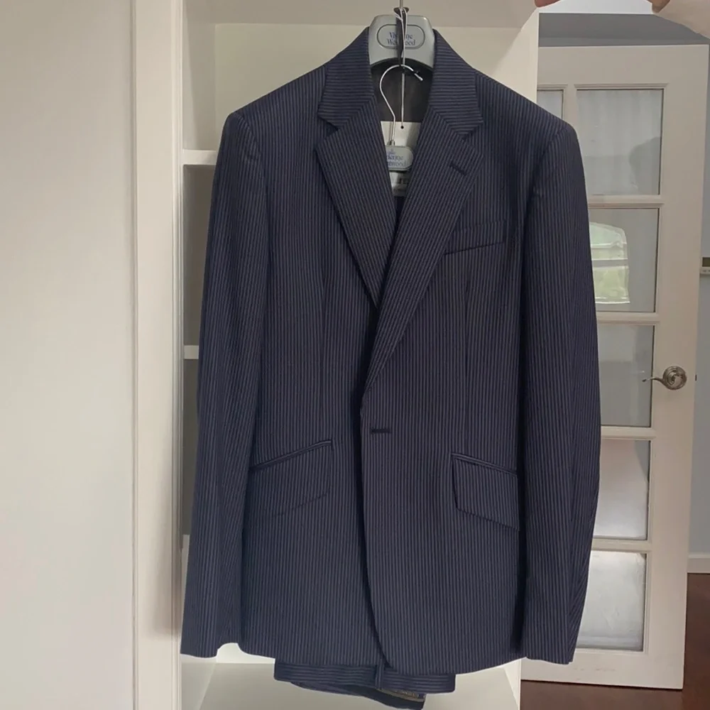 Vivienne Westwood Navy Pinstripe Suit Jacket
